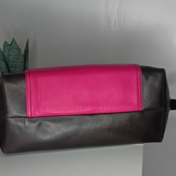 Coach Molly Purse Two-Tone Leather Satchel Bag — Navy Blue & Hot Pink 21134 - Picture 6 of 16